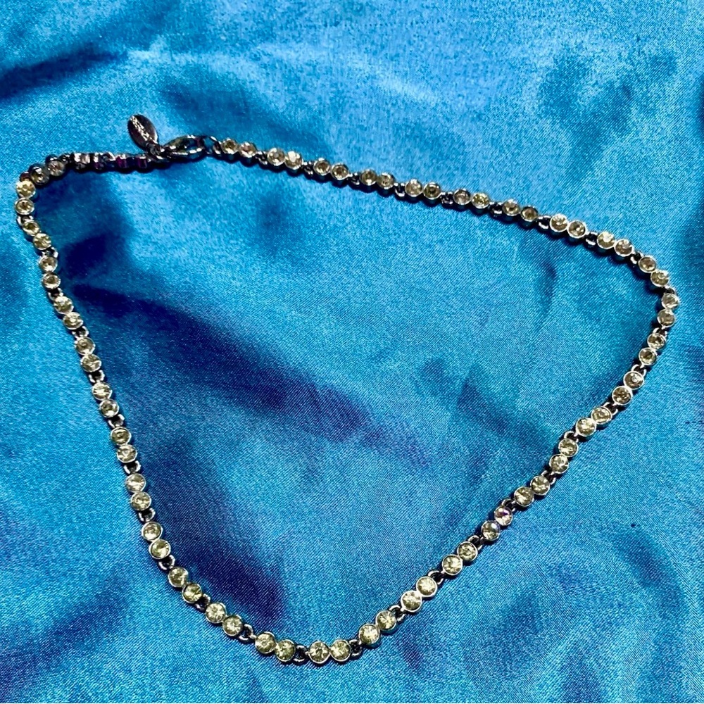 Express Silver-Tone Crystal Tennis Choker Necklace